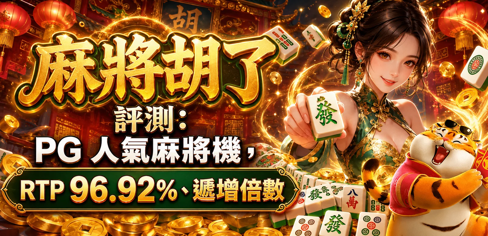麻將胡了評測：PG 人氣麻將機，RTP 96.92%、遞增倍數
